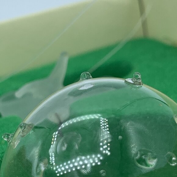 Vintage Blown Glass Christmas Ornament with Frosted Bow – Tomorrows Treasures - Picture 4 of 8